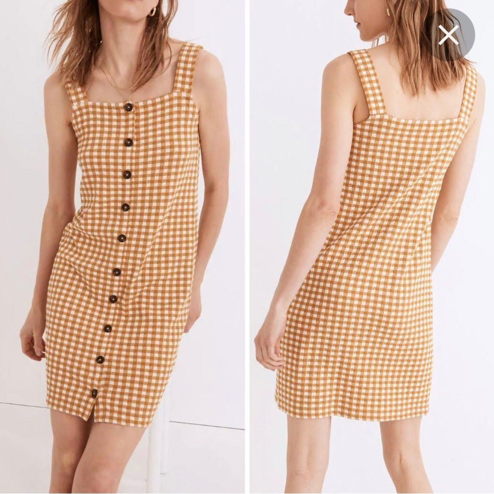 Gingham Button-Down Dress